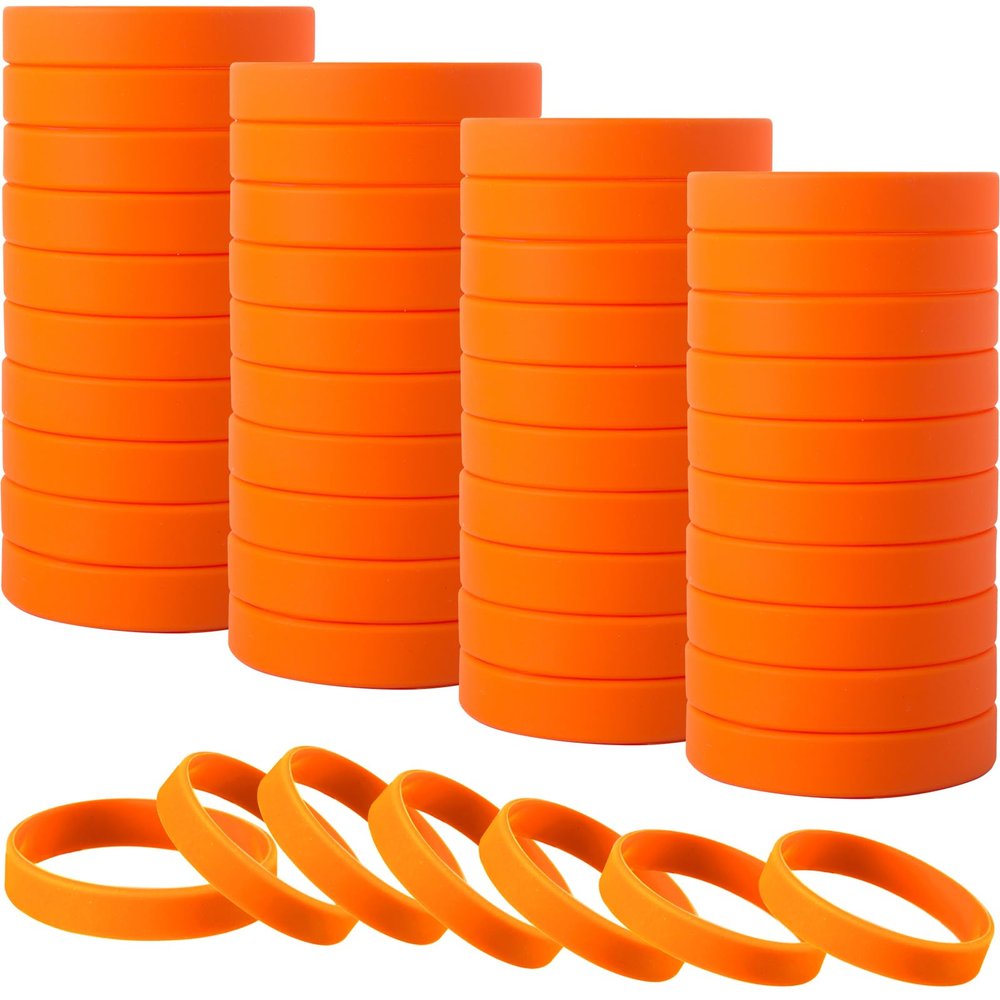 IDREAMBAND 100 pcs Rubber Bracelets Wristbands Colored Blank Bracelets Silicone Wristbands for Men Women Teen