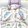 Novusopt Custom Baby Blankets for Boys with Dolphin Name Receiving Baby Blanket Boy Girl Neutral Sherpa Blanket Personalized Blanket Warm Fuzzy Blanket Newborn Nursery Receiving Blankets view 4