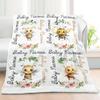 Novusopt Custom Baby Blankets for Boys with Honey Bee Name Receiving Baby Blanket Boy Girl Neutral Sherpa Blanket Personalized Blanket Warm Fuzzy Blanket Newborn Nursery Receiving Blankets view 2