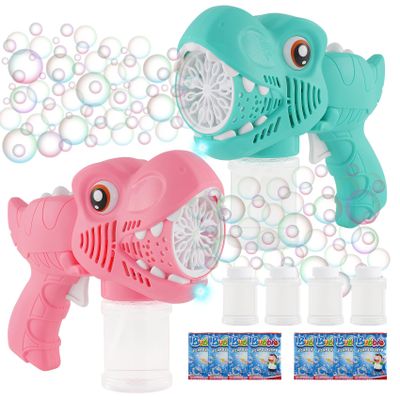 Onory 2 Pack Bubble Gun Machine for Kids, Bubble Gun with Bubble Solutions for Boys Girls, Bubble Blaster for Summer Toy, Party Favors, Outdoor & Indoor Activity, Birthday Gift, Bubble Blower