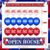 Open House Signs for Real Estate 98 x 18 Inches Banner Yard Sign With 18 PCS 12 Inch Latex Balloons - Agent Supplies for Outside Business (Red Blue White) view 2
