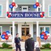 Open House Signs for Real Estate 98 x 18 Inches Banner Yard Sign With 18 PCS 12 Inch Latex Balloons - Agent Supplies for Outside Business (Red Blue White) view 4