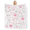Novusopt Custom Baby Blankets for Boys with Flamingo Name Receiving Baby Blanket Boy Girl Neutral Sherpa Blanket Personalized Blanket Warm Fuzzy Blanket Newborn Nursery Receiving Blankets view 1