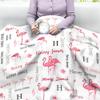 Novusopt Custom Baby Blankets for Boys with Flamingo Name Receiving Baby Blanket Boy Girl Neutral Sherpa Blanket Personalized Blanket Warm Fuzzy Blanket Newborn Nursery Receiving Blankets view 4