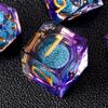 Role dice Liquid Core DND Dice Set, 7pcs Sharp Edge Dice for Role Playing Dungeons and Dragons Ttrpg with Gift Box, Handmade Resin D&D Dice RPG Role Playing Games Dice Set(Purple&Blue Quicksand) view 2
