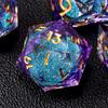 Role dice Liquid Core DND Dice Set, 7pcs Sharp Edge Dice for Role Playing Dungeons and Dragons Ttrpg with Gift Box, Handmade Resin D&D Dice RPG Role Playing Games Dice Set(Purple&Blue Quicksand) view 3