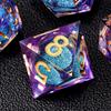 Role dice Liquid Core DND Dice Set, 7pcs Sharp Edge Dice for Role Playing Dungeons and Dragons Ttrpg with Gift Box, Handmade Resin D&D Dice RPG Role Playing Games Dice Set(Purple&Blue Quicksand) view 4