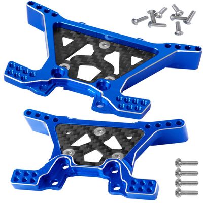 RCMYou Aluminum Front Rear Shock Tower Shock Mounts Upgrades for 1/10 Slash 4x4 (VXL) Stampede 4x4 (VXL), Navy Blue