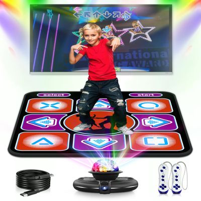 Acelufly Eletrionic Dance Mat for TV with HD Camera, Non-Slip Dance Pad for Girls Boys, Dance Game Mat Xmas B-Day Gifts for Kids Adults (Black)