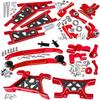 RCMYou Upgrades Part for 1/10 Slash 4x4/ Slash 4x4 VXL,Alloy Suspension Arm,Shock Absorber,Caster Block,Steering Blocks,Stub Axle Carriers,Steering Bellcranks,Body Mounts,Red view 1