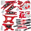 RCMYou Upgrades Part for 1/10 Rustler 4x4 VXL/Rustler 4x4,Alloy Turnbuckles Camber Links,Suspension Arm,Caster Block,Steering Blocks,Rear Stub Axle Carriers,Steering Bellcranks,Shock Tower,Red view 1