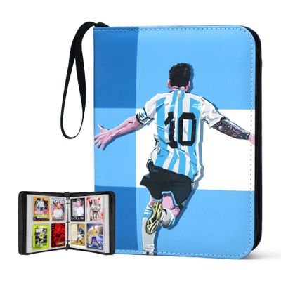 400 Pockets Soccer Card Binder for Soccer Cards 2025 2026,Portable Waterproof Storage Bag with Removable Sleeves for Topps Sports Cards Collectors