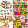 72PCS Building Block Party Favors - 48PCS Pre-cut Tattoos & 24PCS Slap Bracelets - Birthday Party Supplies, Classroom Prizes, Carnival Gifts, Christmas Decorations for Boys & Girls view 1
