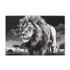 1000 Piece Jigsaw Puzzle for Adults Personalized Picture Puzzle Lion Black White Illustration Customized Wooden Puzzle for Family, Birthday, Wedding, Game Nights Gifts, 29.5"x19.7" view 1