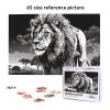 1000 Piece Jigsaw Puzzle for Adults Personalized Picture Puzzle Lion Black White Illustration Customized Wooden Puzzle for Family, Birthday, Wedding, Game Nights Gifts, 29.5"x19.7" view 2