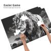 1000 Piece Jigsaw Puzzle for Adults Personalized Picture Puzzle Lion Black White Illustration Customized Wooden Puzzle for Family, Birthday, Wedding, Game Nights Gifts, 29.5"x19.7" view 4