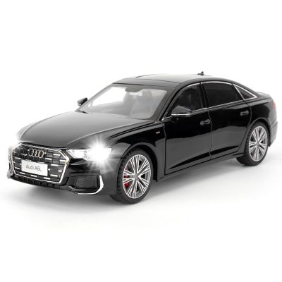 BDTCTK 1:18 Scale Audi A6L Model Car, Diecast Collectible Pull Back Toy Car with Sound and Light for Adults, Gift Black
