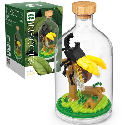 OLTLYUNH Creative Insect Friend Set,Adults Mini Animals Building Set,Party Favors Gift for Friends,Nature Lovers Office Home Decor Mini Bugs Building Block,New Year Birthday Gift for Family(Beetle)