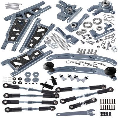 RCMYou Upgrades Part for 1/10 Slash 4x4/Slash 4x4 VXL,Alloy Turnbuckles Camber Links,Caster Block,Steering Blocks,Rear Stub Axle Carriers,Body Mounts,Suspension Arm,Titanium