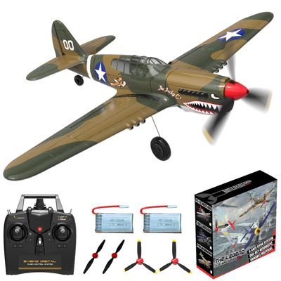 ANBURI RC Plane 4-CH RC Airplane  RC Airplane Ready to Fly Upgrade P-40 Warhawk Remote Control Airplanes for Beginners Adult with Beginners with Xpilot Stabilization System