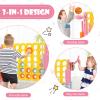 Costzon Giant 4-in-A-Row, Jumbo 4-to-Score Giant Game w/Carrying Bag, Basketball Hoop, 42 Jumbo Rings, Quick-Release Slider, Indoor Outdoor Family Connect Game for Kids & Adults, Backyard Games view 2