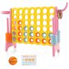 Costzon Giant 4-in-A-Row, Jumbo 4-to-Score Giant Game w/Basketball Hoop, Ring Toss, Quick-Release Slider, 42 Jumbo Rings, Indoor Outdoor Family Connect Game for Kids & Adults, Backyard Games view 1