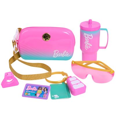 Barbie Trend Fashion Bag Set, 8-Pieces, Ombre Purse and Cup, Dress Up and Pretend Play, Kids Toys for Ages 3 Up by Just Play