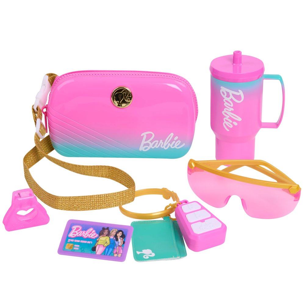 Barbie Trend Fashion Bag Set, 8-Pieces, Ombre Purse and Cup, Dress Up and Pretend Play, Kids Toys for Ages 3 Up by Just Play
