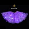 4 Pcs Purple Girls Light up Tutu Skirt Light Up Dancing Skirt Tulle Ballet Dress Up,3 Layered Sparkly Party Tutu Costume for 2-8 Year view 2