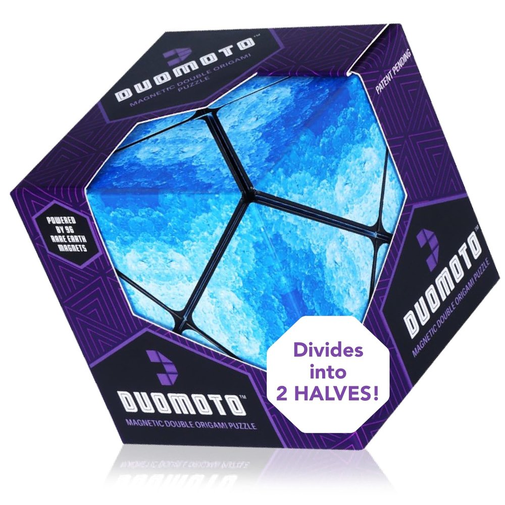 Duomoto Magnetic Transforming Cube - Shape Shifting Double Creativity Puzzle w/ 96 Rare Earth Magnets - Transforms Into Over 100 Shapes - by Fun in Motion Toys - Creators of Shashibo & Cubendi