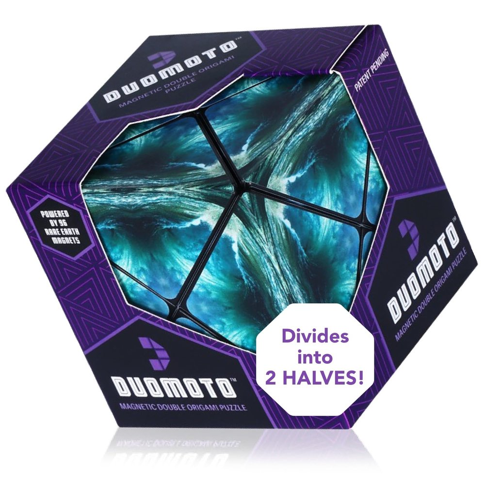 Duomoto Magnetic Transforming Cube - Shape Shifting Double Creativity Puzzle w/ 96 Rare Earth Magnets - Transforms Into Over 100 Shapes - by Fun in Motion Toys - Creators of Shashibo & Cubendi