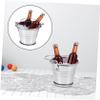 1 Set Dollhouse Beer Bucket Beer Cooler Dollhouse Metal Buckets for Party Mini Food Pages Cube Galvanized Miniature 8g view 2