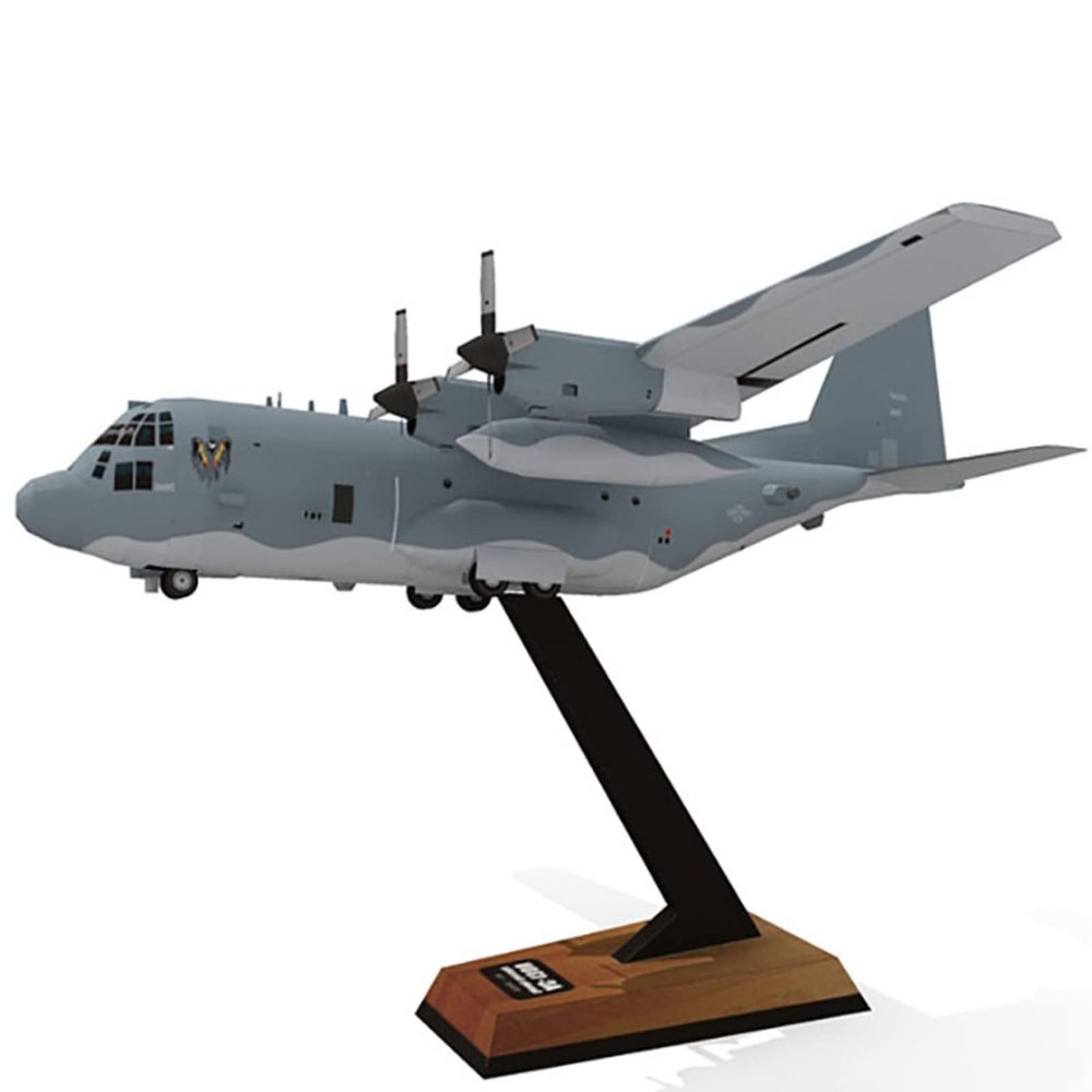 ZEZEFUFU Unassembled 1/100 Scale Lockheed AC-130U Ghost Aerial Gunship Aircraft Paper Model for Collection Gift