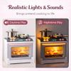 Doll Kitchen Playset for Kids, My Modern Mini Kitchen House Furniture Pretend Play Toy Accessories Set with Realistic Lights & Sounds for Toddlers, Girls (4-in-1) view 3
