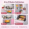 Doll Kitchen Playset for Kids, My Modern Mini Kitchen House Furniture Pretend Play Toy Accessories Set with Realistic Lights & Sounds for Toddlers, Girls (4-in-1) view 4