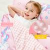 Lasoftan Toddler Nap Mat with Pillow and Blanket, Extra Large Rolled Napping Mats, Toddler Nap Mat for Boys Girls,Kids Sleeping Mat for Daycare, Preschool Travel Camping, Unicorn view 2