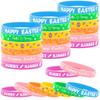 Lesnala 48 PCS Easter Rubber Wristband Theme Party Silicone Bracelet for Kids Teens Women Men Gifts Holiday Accessories Basket Stuffers Supplies view 1