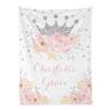 Seamaid Custom Baby Blankets for Girls Personalized Name Blanket for Kid Personalized Baby Gifts Custom Princess Crown Blanket for Girls - Silver Floral Crown 40x50in view 1