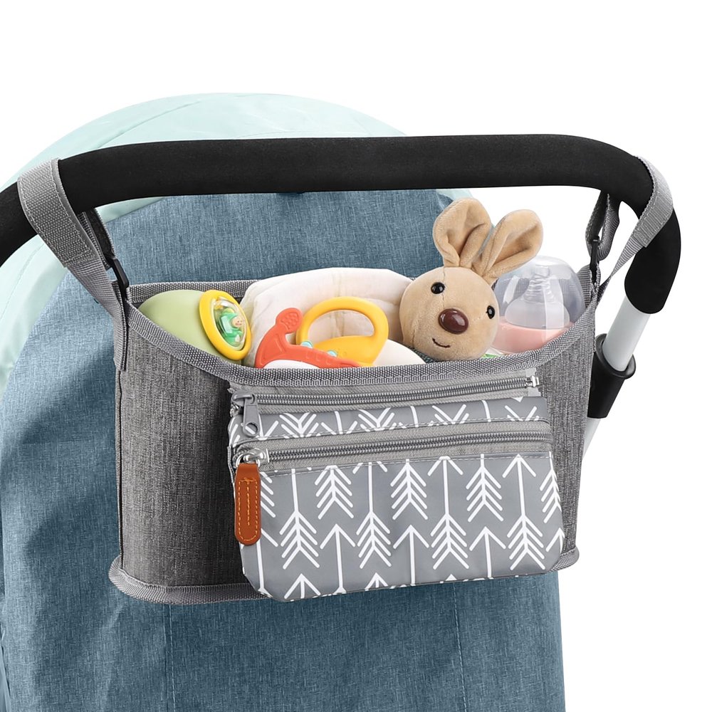 Accmor Universal Stroller Organizer with Detachable Phone Bag, Stroller Bag Caddy Organizer Stroller Accessories for Uppababy, Baby Jogger, Nuna, Doona, Britax Strollers