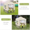 Hadisi Outdoor Kids Playhouse Cover,600D Heavy Duty Waterproof Play House Covers,56" W x 56" D x 60" H,Suitable for All Around Playtime Patio with Canopy Playset -Beige view 3