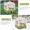 Hadisi Outdoor Kids Playhouse Cover,600D Heavy Duty Waterproof Play House Covers,56" W x 56" D x 60" H,Suitable for All Around Playtime Patio with Canopy Playset -Beige view 4
