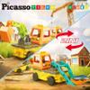 PicassoTiles Magnet Tiles Building Block 2-in-1 Excavator & Backhoe Brick Compatible Construction Playset with Car Base Magnetic Character Action Figure STEM Educational Learning Toy Kit Age 3+ PTU04 view 3