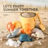 MarcZero 11Pcs Silicone Beach Toys,Modern Baby Beach Toys,Travel Friendly Beach Set,Eco Friendly Toy,Silicone Bucket, Shovel, 8 Sand Molds, Beach Bag,Silicone Sand Toys for Toddlers, Kids (Yellow) view 3