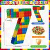 RoundFunny Number 7 Building Blocks Piata 16.5 Inch Party Supplies 7th Birthday Party Decorations Piata with Confetti Blocks Theme Fiesta Anniversary Celebration view 2
