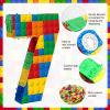 RoundFunny Number 7 Building Blocks Piata 16.5 Inch Party Supplies 7th Birthday Party Decorations Piata with Confetti Blocks Theme Fiesta Anniversary Celebration view 3