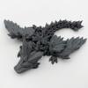 3D Printed Dragon with Wings - Articulating Dragon Fidget Toy Dragons Flexible ADHD, Autism, Relief Anxiety - Articulating Joints for Adults (Grey) view 1