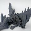 3D Printed Dragon with Wings - Articulating Dragon Fidget Toy Dragons Flexible ADHD, Autism, Relief Anxiety - Articulating Joints for Adults (Grey) view 3
