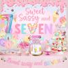 Wonmelody Donut 7th Birthday Party Decorations Sweet Sassy and seven Birthday Decor Sweet Sassy And 7 Birthday Backdrop Pastel Donut Balloon Garland Kit with Ice Cream Dessert Balloon Decor for Girl view 4