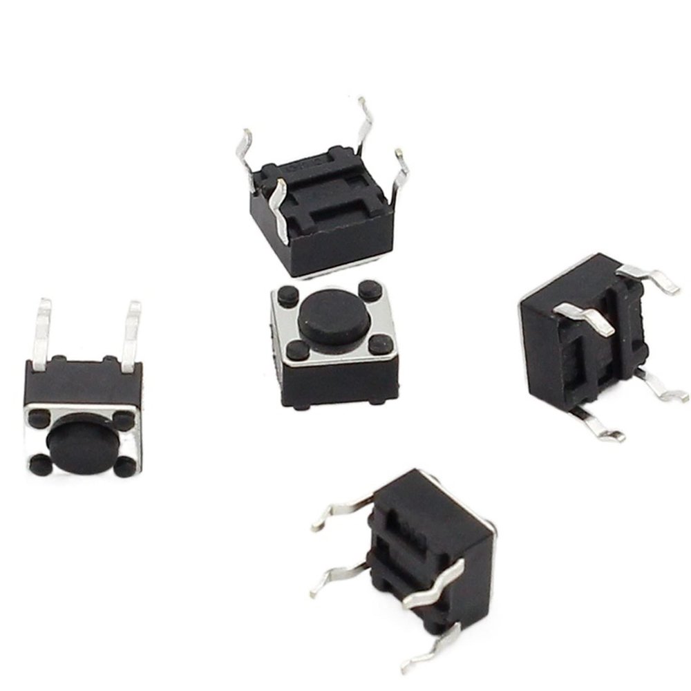 50pcs/lot 6x6x4.3MM 4PIN G89 Tactile Tact Push Button Micro Switch Direct Plug-in Self-Reset DIP Top Copper