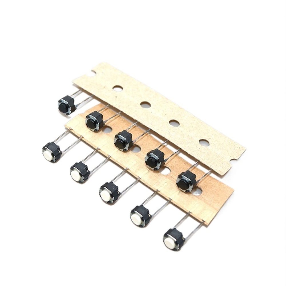 10pcs 6 * 6 * 4.3mm 2pin Tactile Tact Push Button Switch 6x6x4.3mm 2p Vertical Round Micro Switch White Black (Color : Black) (Color : Black)